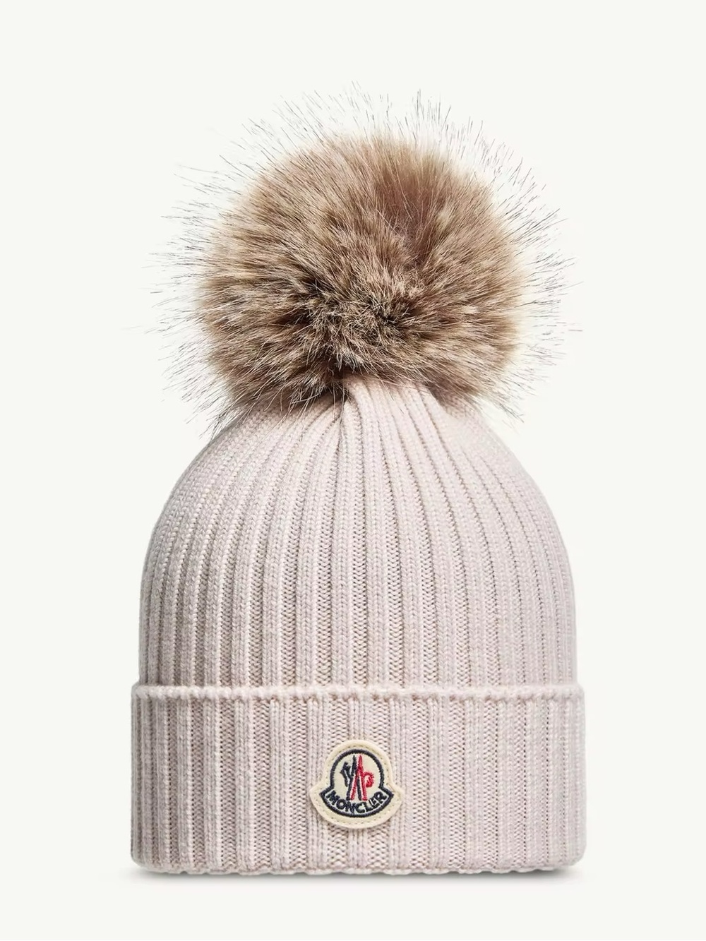 Moncler Wool Beanie with Pom Pom